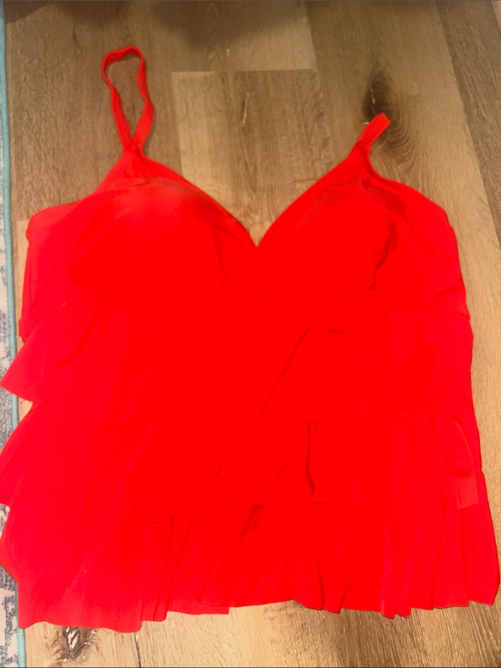 Catalina Red Swim Top with Adjustable Straps